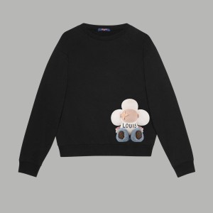 「#1669」Louis Vuitton "LV Hem Figure" Printed Terry Long Sleeve Hoodie