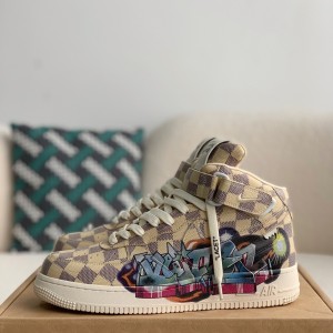 「#1676」LOUIS VUITTON X NIKE AIR FORCE 1 high Sneaker