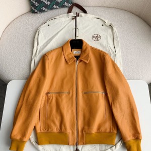 「#1730」Hermès Collector's style jacket in pebbled lambskin
