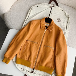 「#1730」Hermès Collector's style jacket in pebbled lambskin