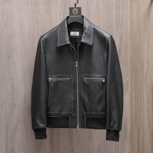 「#1731」Hermès Collector's style jacket in pebbled lambskin