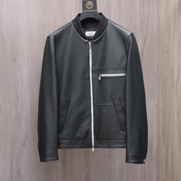 「#1733」Hermès Collector's style jacket in pebbled lambskin
