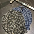 「#1738」Louis Vuitton lapel denim jacket_副本