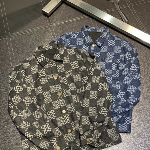 「#1738」Louis Vuitton lapel denim jacket_副本