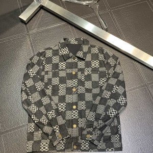 「#1738」Louis Vuitton lapel denim jacket_副本
