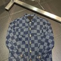 「#1738」Louis Vuitton lapel denim jacket_副本