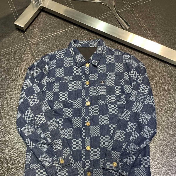 Louis Vuitton lapel denim jacket_副本