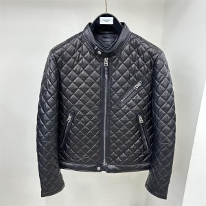 「#1769」Tom Ford 23 catwalk style slim stand collar leather jacket