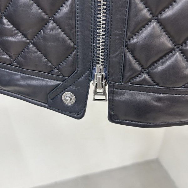 Tom Ford 23 catwalk style slim stand collar leather jacket