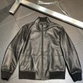 「#1778」Zegna Stand collar leather jacket