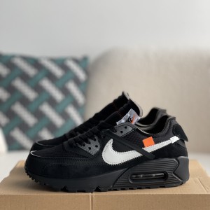 「#1787」Off-White x Nike Air Max 90 Black THE TEN Sneakers
