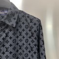 「#1806」Louis Vuitton Flocked jacquard all over printed long sleeve shirt