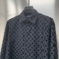 「#1806」Louis Vuitton Flocked jacquard all over printed long sleeve shirt