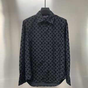 「#1806」Louis Vuitton Flocked jacquard all over printed long sleeve shirt