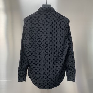 「#1806」Louis Vuitton Flocked jacquard all over printed long sleeve shirt