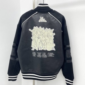 「#1811」Louis Vuitton Baseball blouson jacket with sheepskin body and wool sleeves