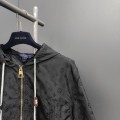 「#1813」Louis Vuitton Jacquard presbyopic fabric belted women's hoodie jacket