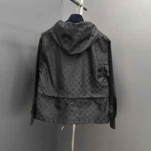 「#1813」Louis Vuitton Jacquard presbyopic fabric belted women's hoodie jacket