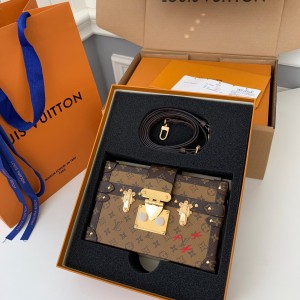 「#418」Louis Vuitton Petite Malle Brown monogram reverse M44154，Size：19*15*5cm