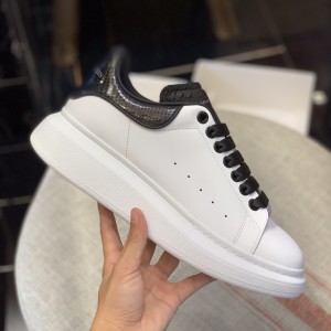 「#456」Alexander McQueen MQ Black snake-grain patternTail Sneakers