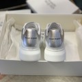「#462」Alexander McQueen MQ silvery cowhide tail Sneakers
