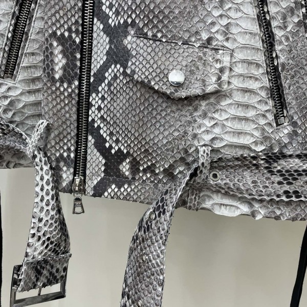 Amiri Real python leather jacket