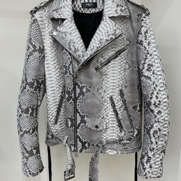 「#1857」Amiri Real python leather jacket