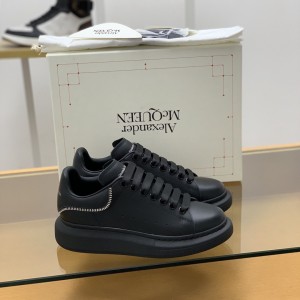 「#470」Alexander McQueen MQ All black zip Sneakers