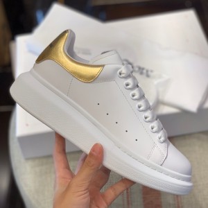 「#474」Alexander McQueen MQ Gold cowhide tail Sneakers