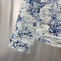 「#1872」Louis Vuitton Floral jacquard fringed denim jacket