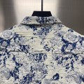 「#1872」Louis Vuitton Floral jacquard fringed denim jacket