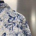 「#1872」Louis Vuitton Floral jacquard fringed denim jacket