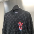 「#1873」Louis Vuitton graffiti jacquard knit zipped jacket