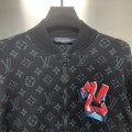 「#1873」Louis Vuitton graffiti jacquard knit zipped jacket