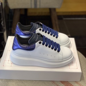 「#478」Alexander McQueen MQ Blue snake-grain pattern tail Sneakers