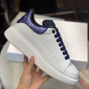 「#478」Alexander McQueen MQ Blue snake-grain pattern tail Sneakers