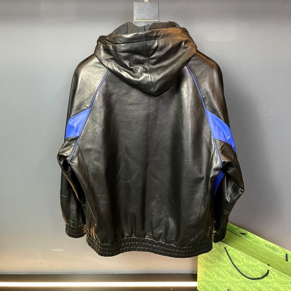 Balenciaga 2023 Hooded Leather Jacket