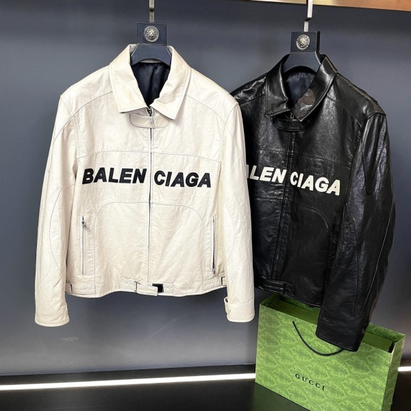 Balenciaga Paris catwalk style biker leather jacket