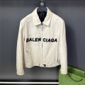 「#1909」Balenciaga Paris catwalk style biker leather jacket