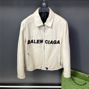「#1909」Balenciaga Paris catwalk style biker leather jacket