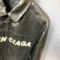 「#1910」Balenciaga Paris catwalk style biker leather jacket