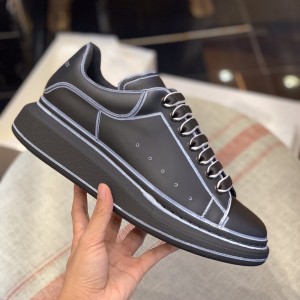 「#486」Alexander McQueen MQ All black hand-painted Sneakers