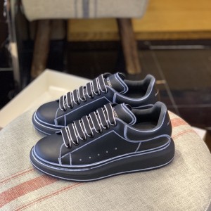 「#486」Alexander McQueen MQ All black hand-painted Sneakers