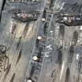 「#1913」Balenciaga Lapel graffiti denim jacket