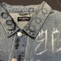 「#1913」Balenciaga Lapel graffiti denim jacket