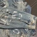 「#1913」Balenciaga Lapel graffiti denim jacket