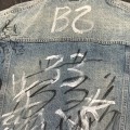 「#1913」Balenciaga Lapel graffiti denim jacket
