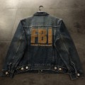 「#1916」Balenciaga terry embroidered denim jacket
