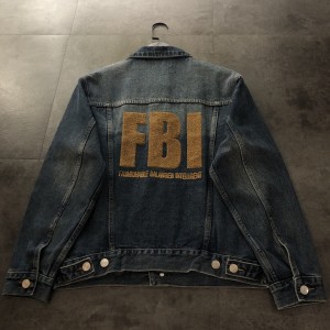 「#1916」Balenciaga terry embroidered denim jacket