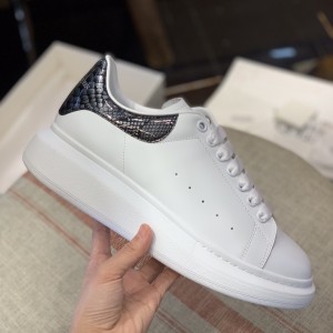 「#495」Alexander McQueen MQ Grey paint snake-grain pattern tail Sneakers